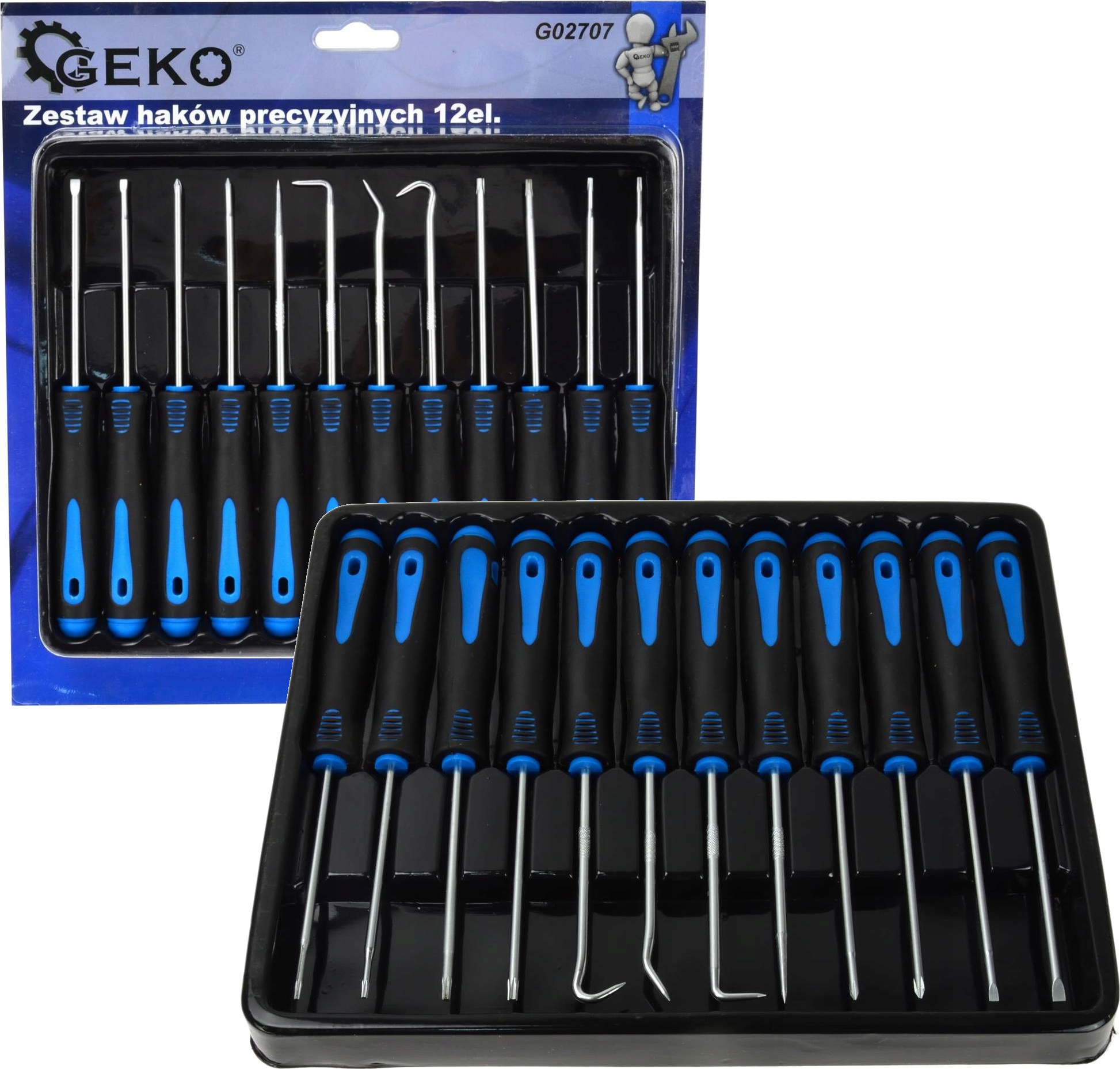 WKRĘTAKI TORX PH PRECYZYJNE 12EL HAKI SERWISOWE DO O-RINGÓW 165MM G02707