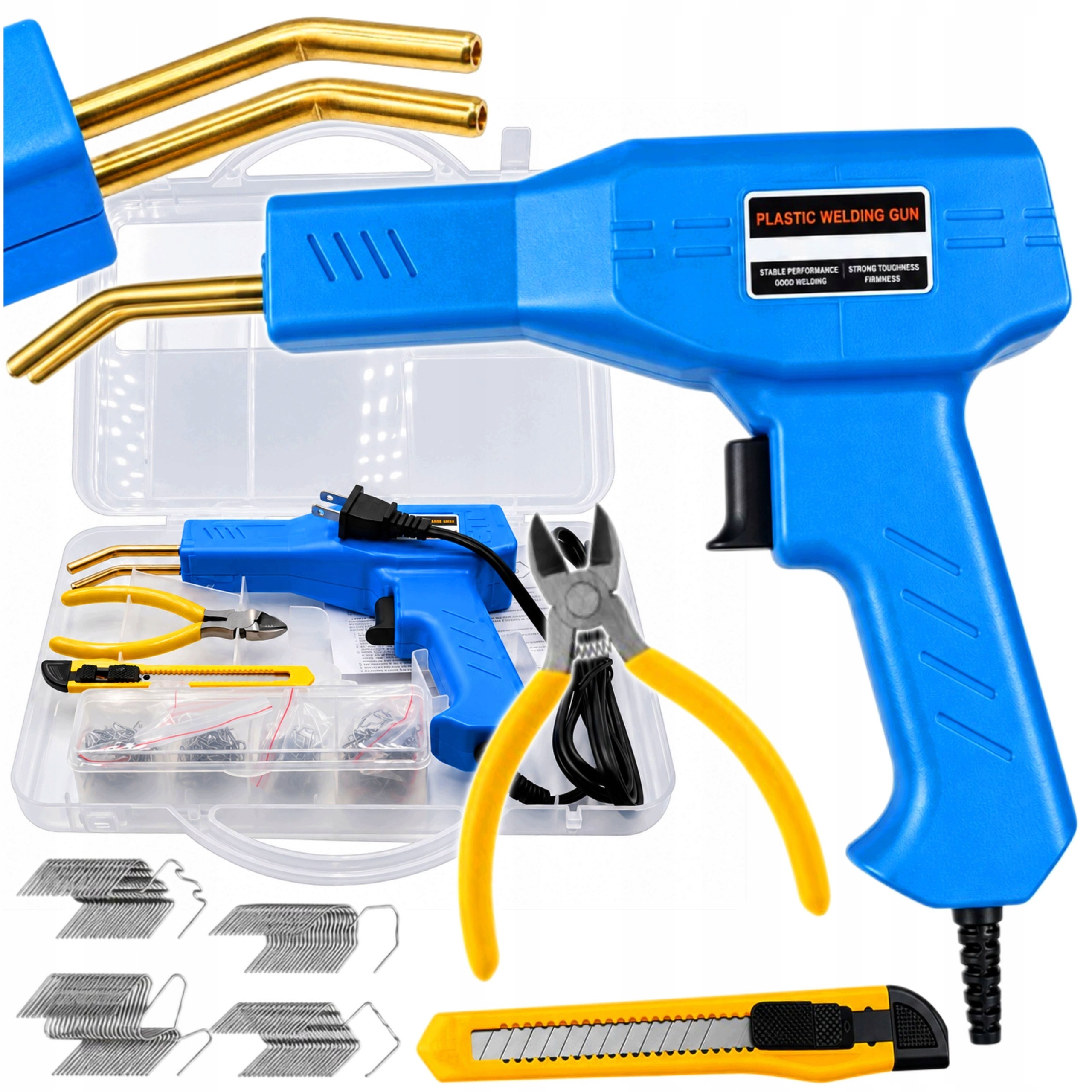 ZGRZEWARKA SPAWARKA LUTOWNICA DO PLASTIKU 230V 100W + 200 ZSZYWEK WALIZKA