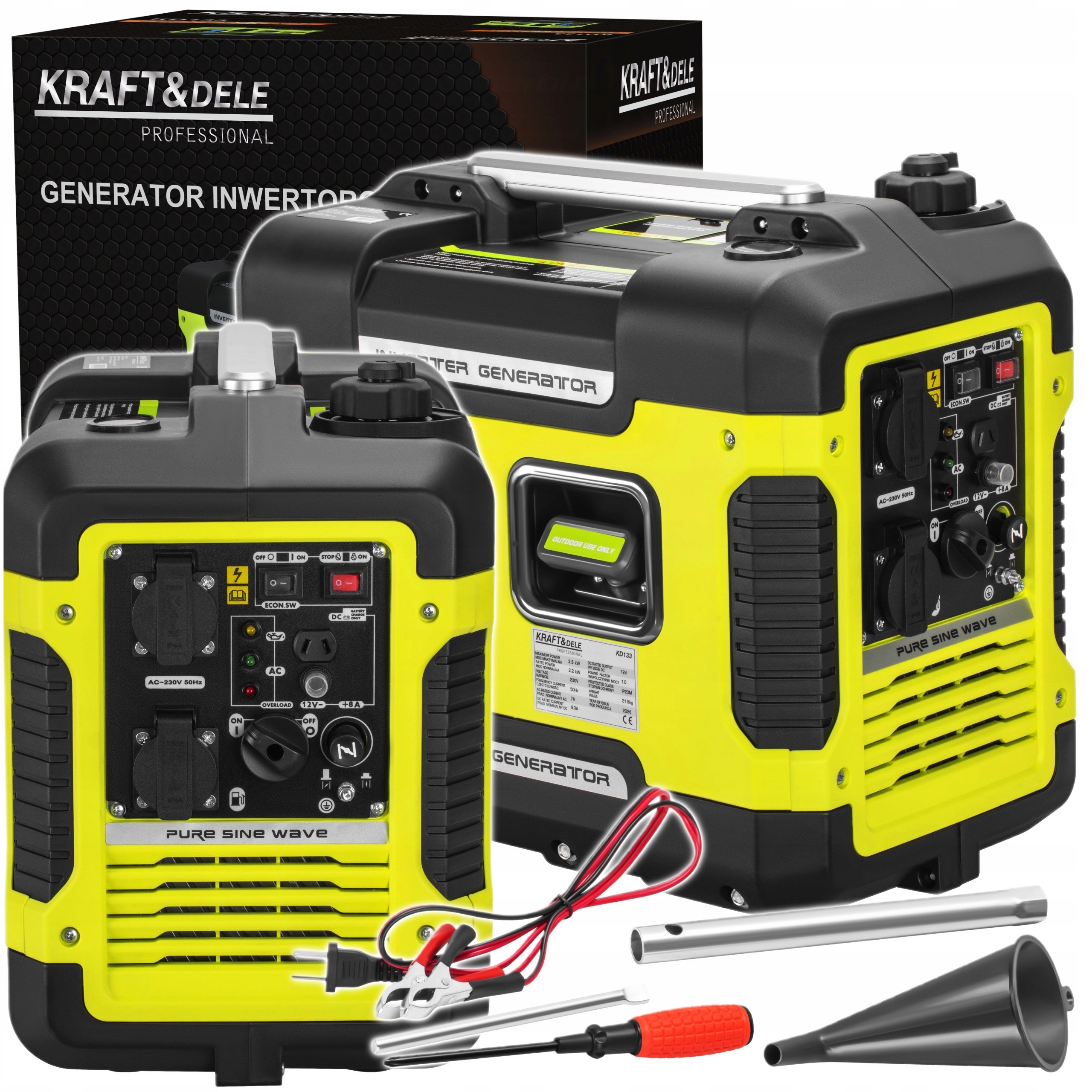 AGREGAT PRĄDOTWÓRCZY GENERATOR PRĄDU INWERTOROWY 2,5kW BENZYNA 230V/50Hz