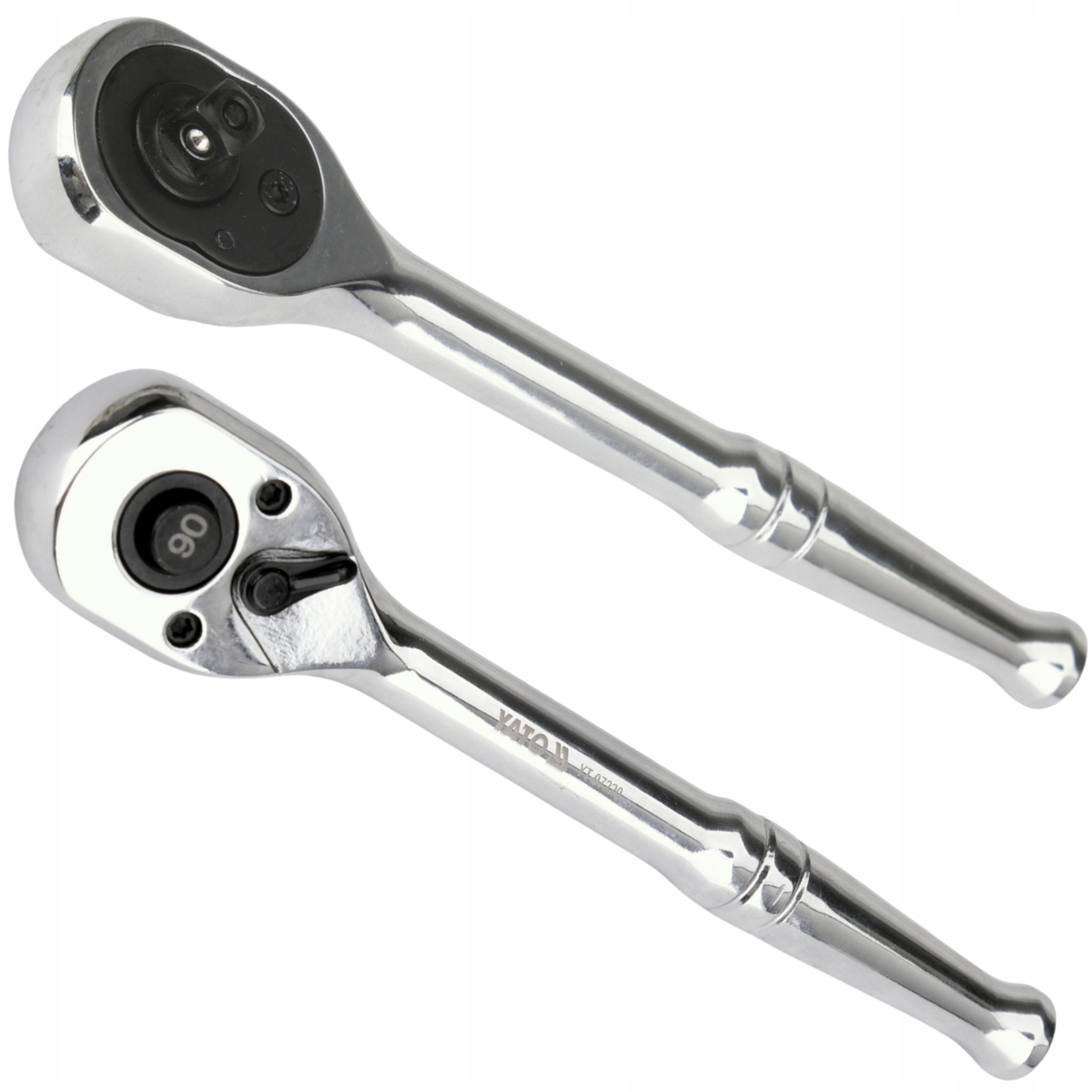 YATO GRZECHOTKA 1/4'' 150mm CrV CHROM POŁYSK 90 ZĘBÓW PRZYCISK QUICK RELEASE