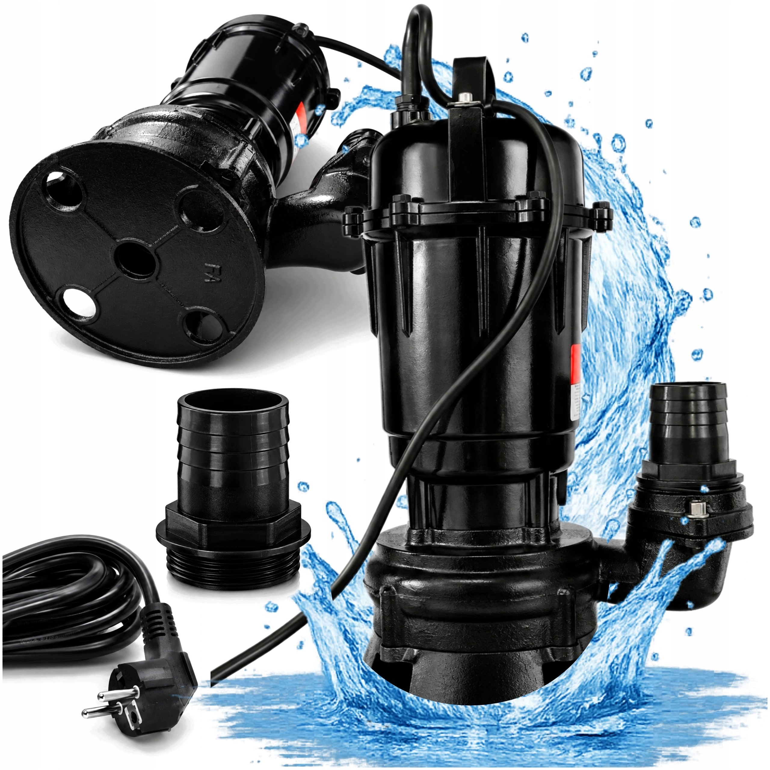 3850W POMPA DO WODY BRUDNEJ SZAMBA Z ROZDRABNIACZ MOCNA ZATAPIALNA ADAPTER