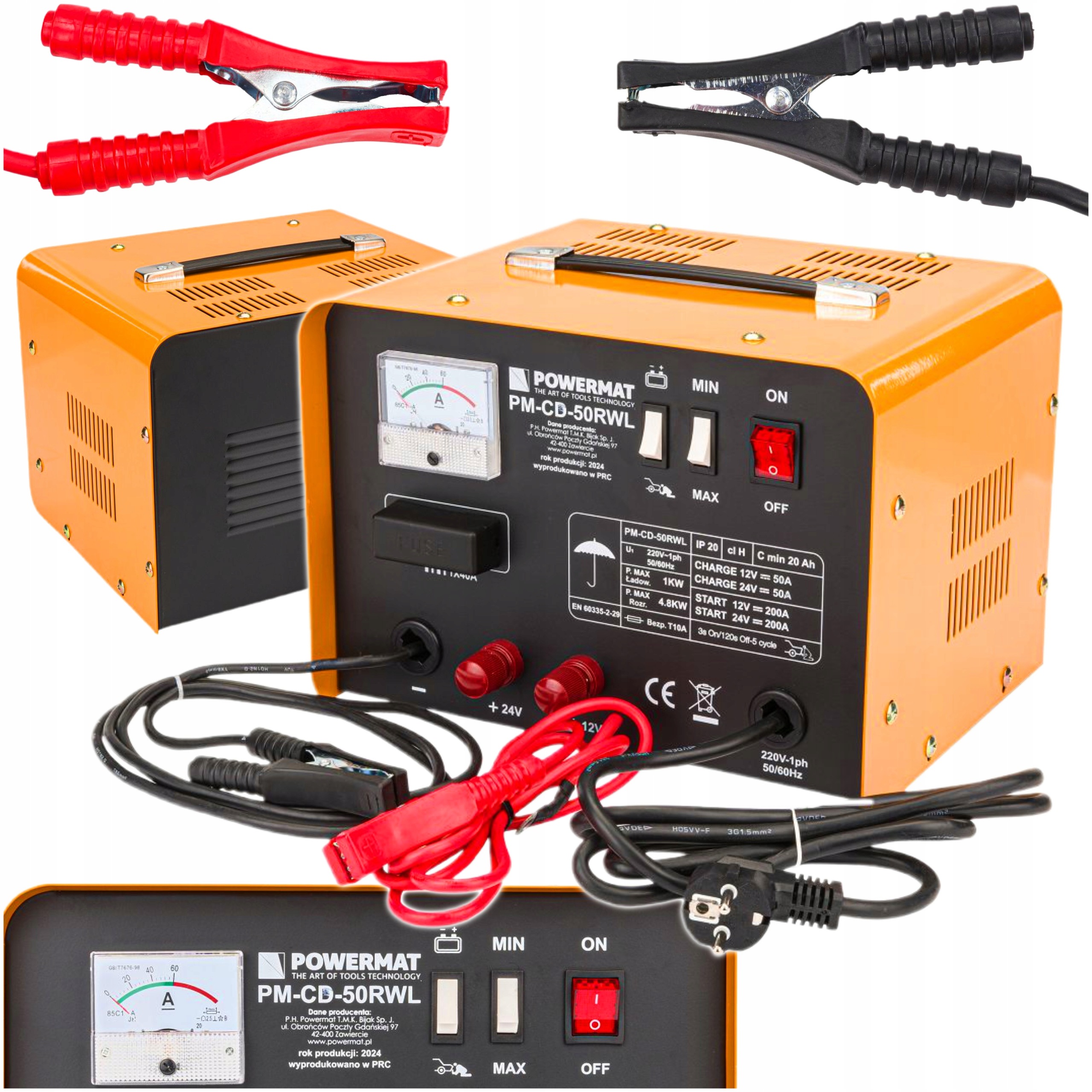 PROSTOWNIK AKUMULATOROWY 12/24V Z ROZRUCHEM 50RWLROZRUCH 200A PM-CD-50RWL