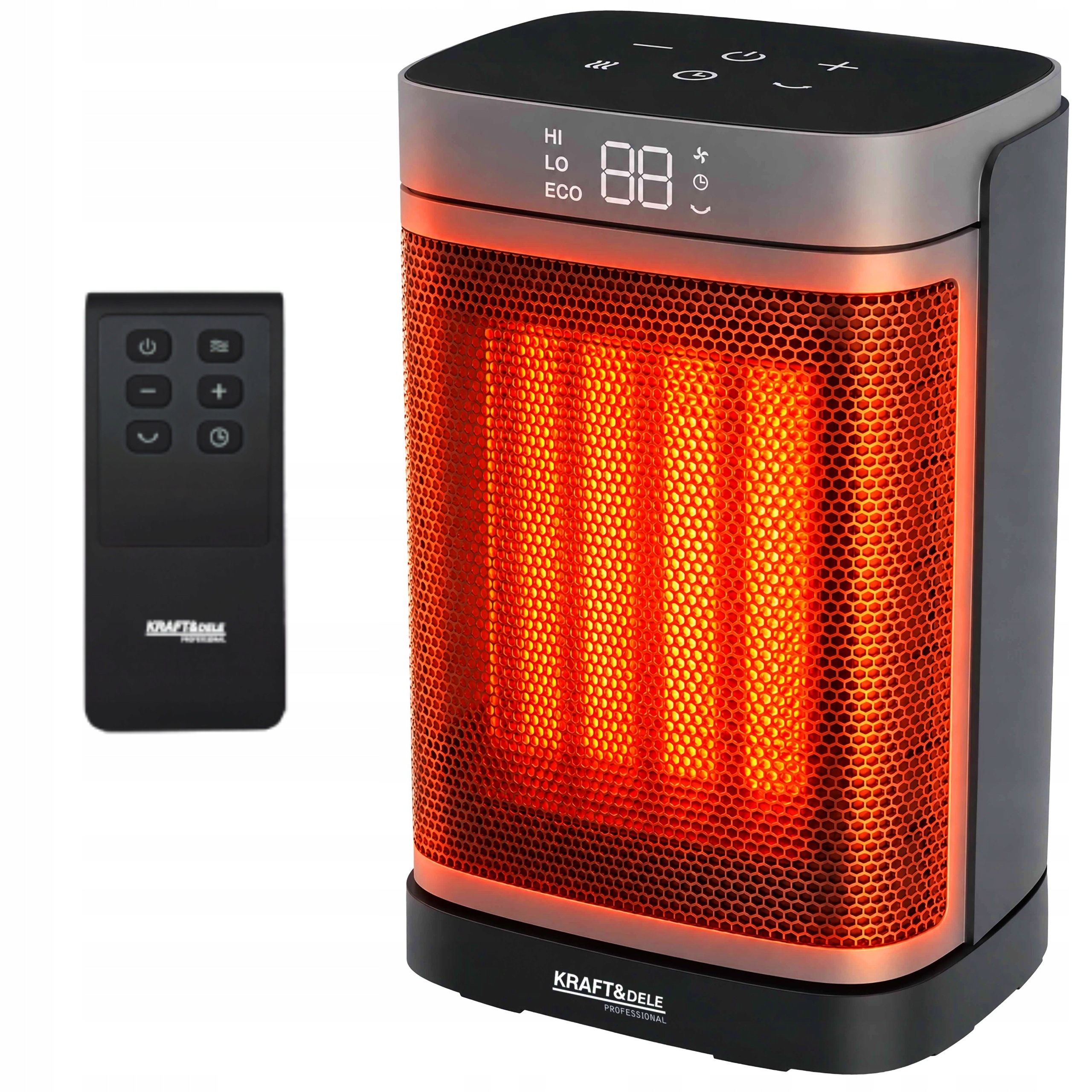 TERMOWENTYLATOR GRZEJNIK ELEKTRYCZNY 1000W/1500W WYŚWIETLACZ LED REGULACJA