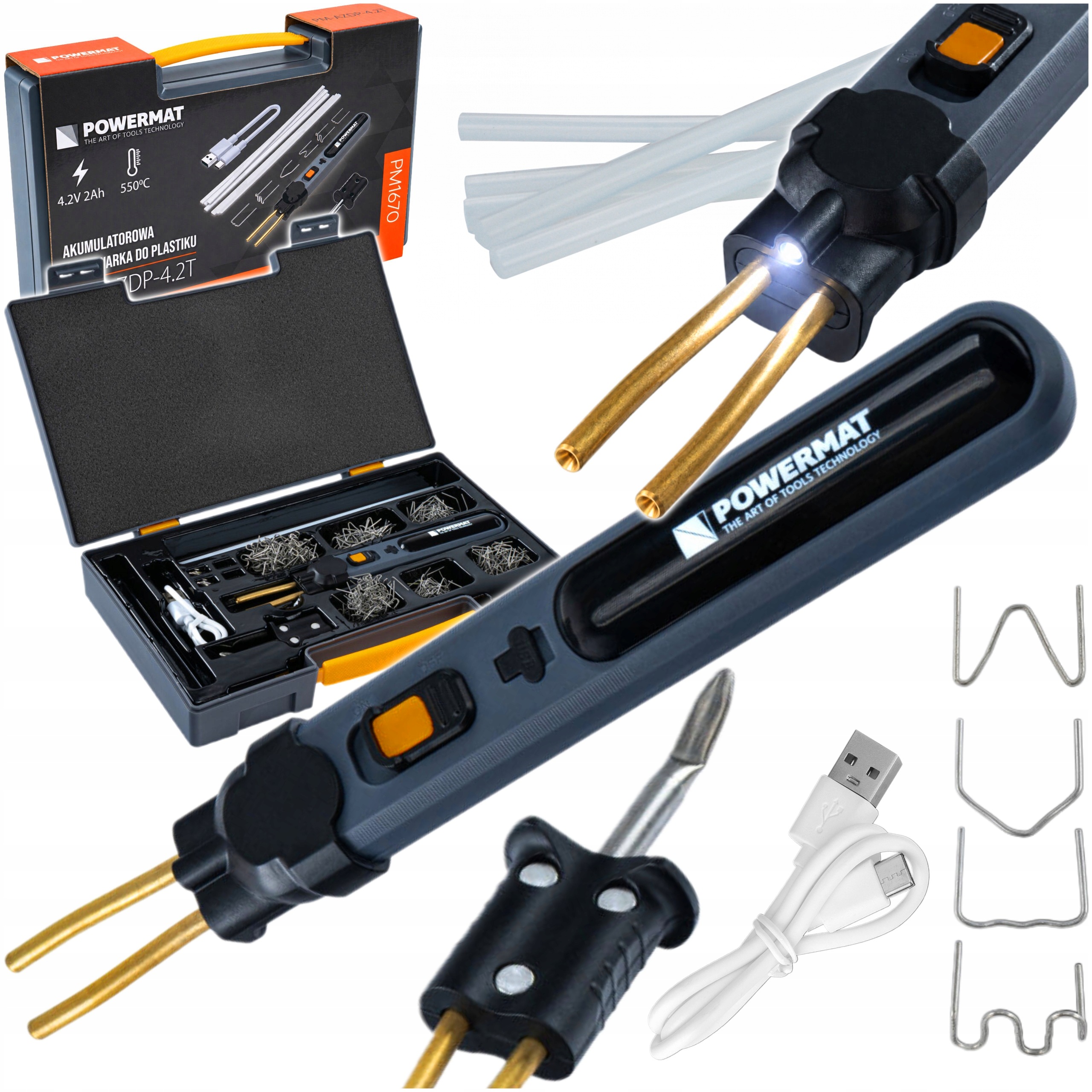ZGRZEWARKA DO PLASTIKU AKUMULATOROWA +ZSZYWKI 300el WALIZKA PM-AZDP-4.2T