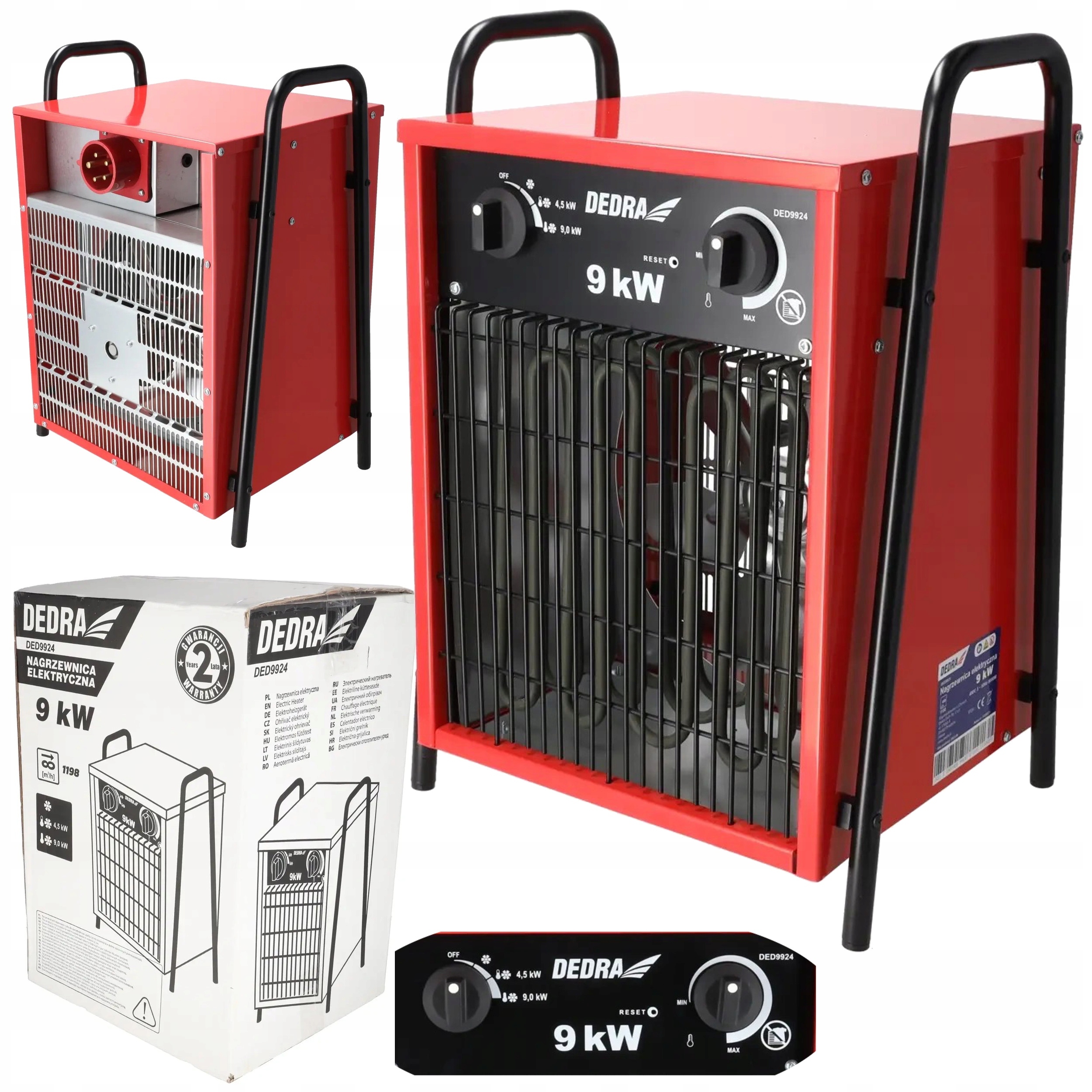 NAGRZEWNICA ELEKTRYCZNA 9,0KW FARELKA TERMOSTAT REGULACJA TEMPERATURY 400V