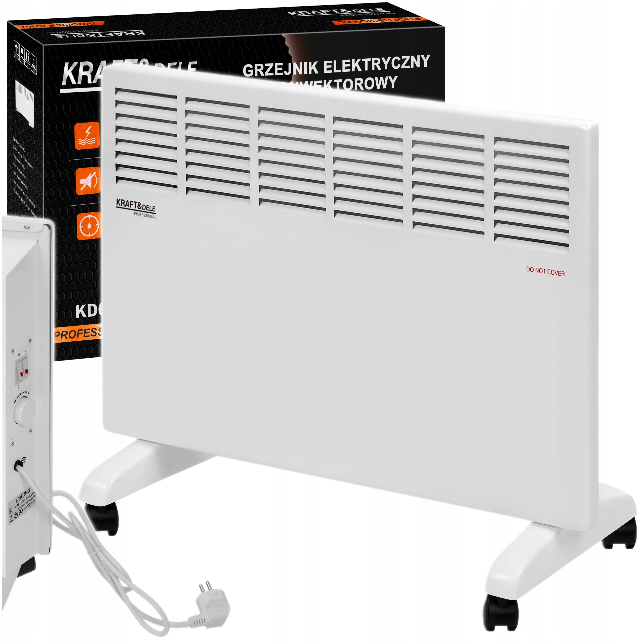 KRAFT GRZEJNIK ELEKTRYCZNY KONWEKTOROWY 1000W / 2000W BIAŁY DO 20m2 KD6515