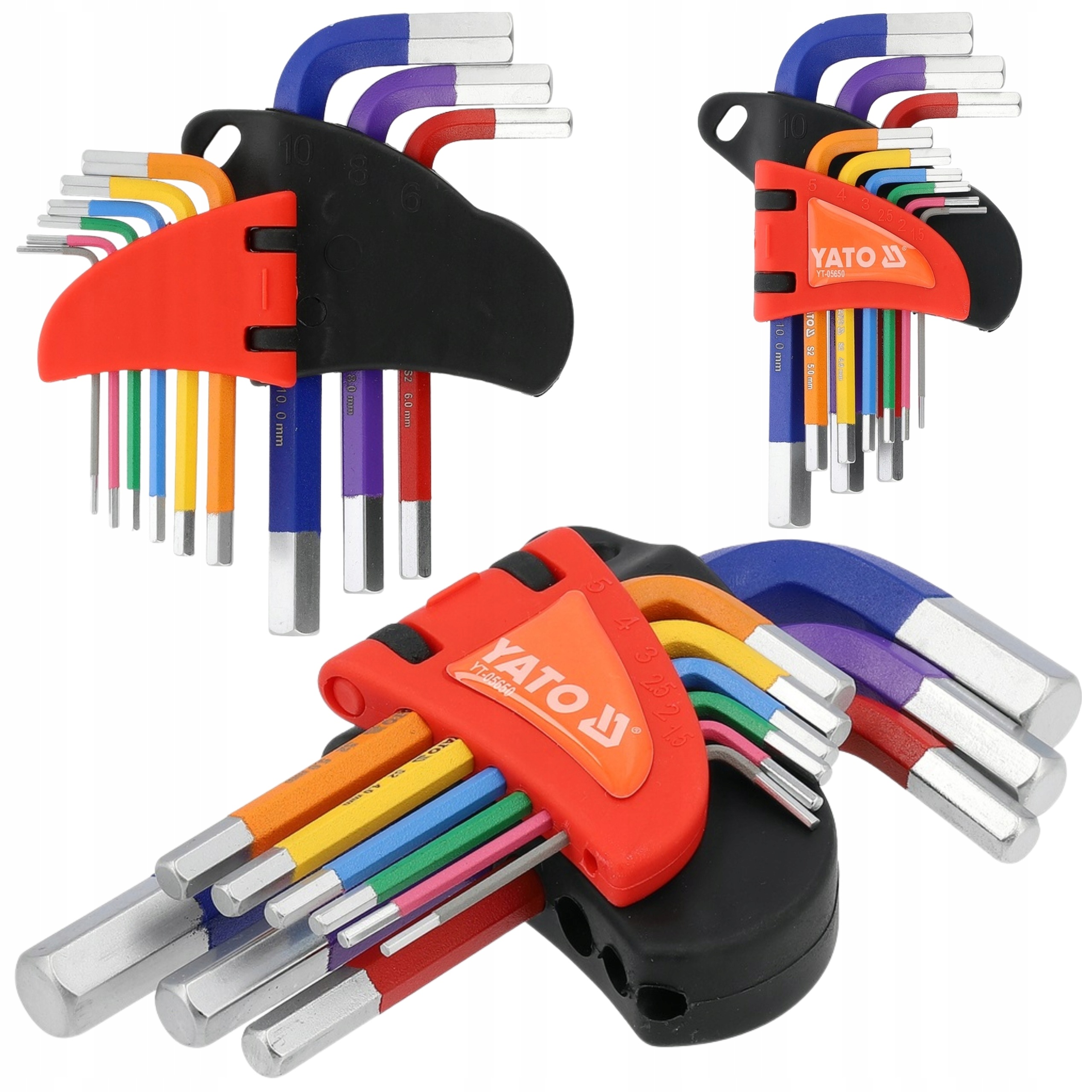 ZESTAW KLUCZY IMBUSOWYCH HEX 1,5-10MM 9 SZT. KRÓTKIE SZEŚCIOKĄTNE STAL S2