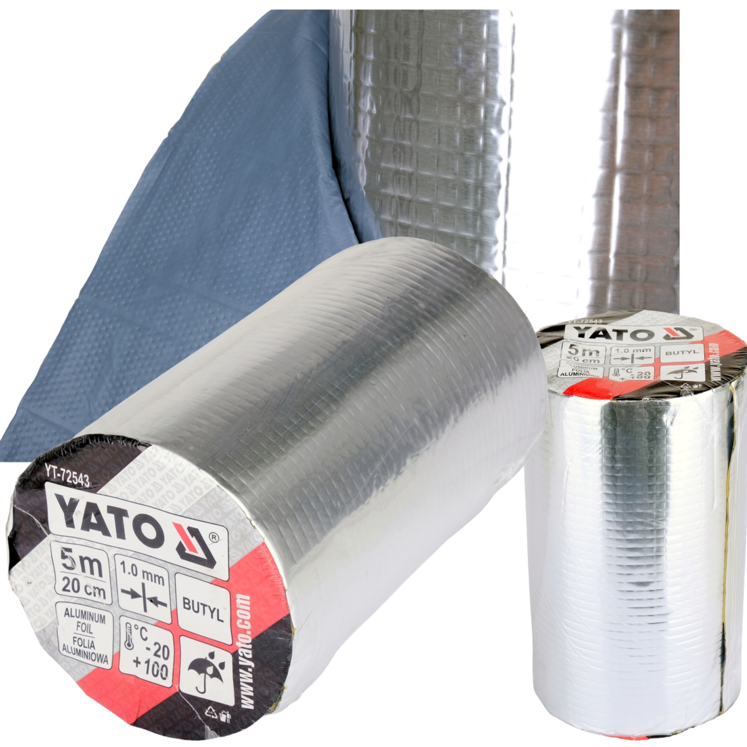 TAŚMA BUTYLOWA NAPRAWCZA USZCZELNIAJĄCA WODOODPORNAYATO ALUMINIOWA 200MMX5M