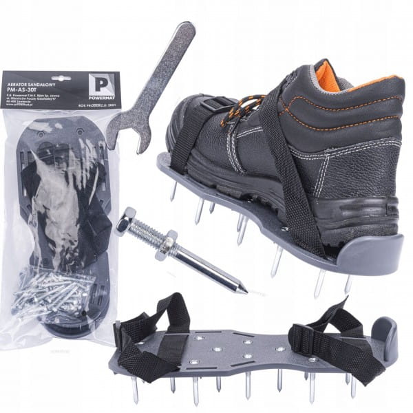 AERATOR SANDAŁOWY Z 26 KOLCAMI BUTY DO AERACJI OGRODU NAKŁADKI NAKŁUWACZ