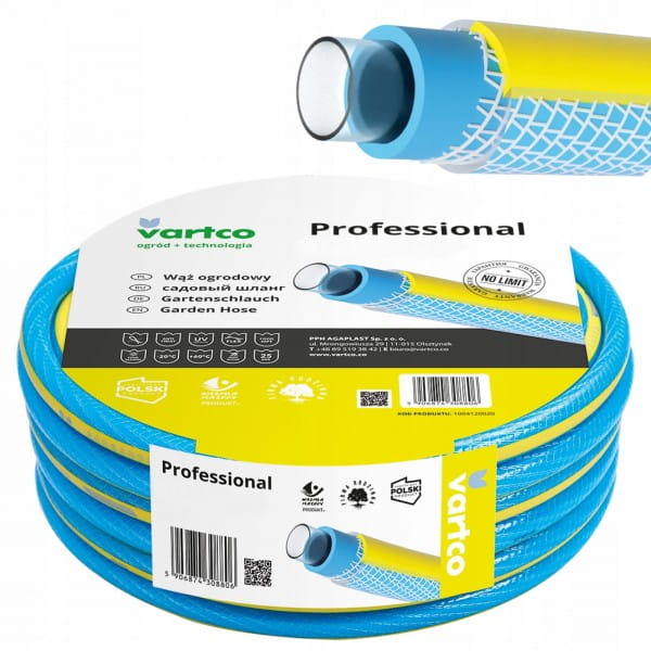 WĄŻ OGRODOWY 4 WARSTWOWY VARTCO PROFESSIONAL 25BAR 1CAL 50M PRODUKT POLSKI